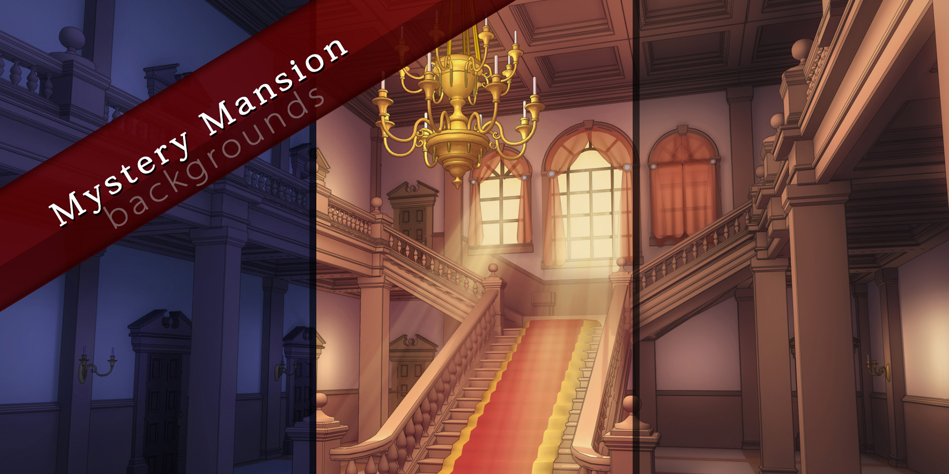 Mystery Mansion Visual Novel Backgrounds (or Video Game Backgrounds)