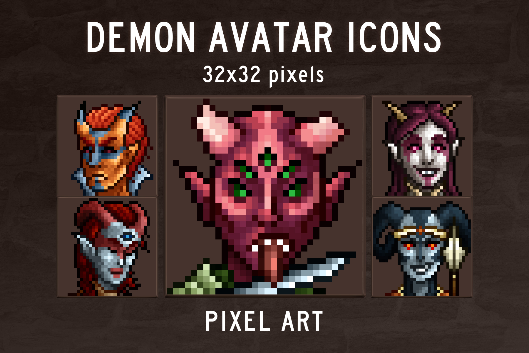 Demon Avatar 32x32 By Free Game Assets (GUI, Sprite, Tilesets)