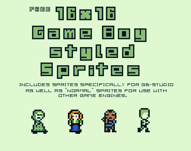 Free 16x16 Game Boy Sprites by Saint Edward Games