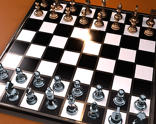 3D metal complete chess set model