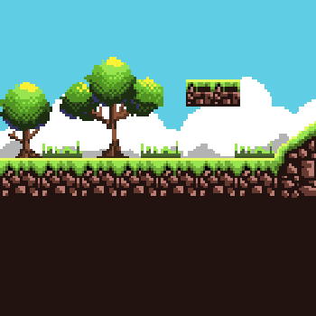 2d platformer pixel art tileset by plutoprogrammer