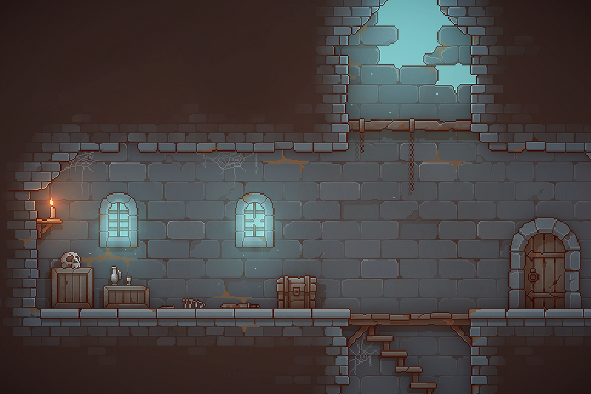 Pixel Art Platformer Dungeon By Cainos