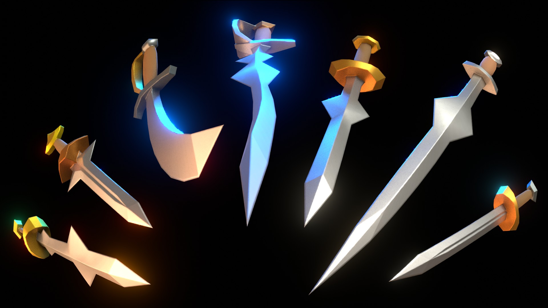 Lowpoly 3d swords cc0 by cc0 game assets