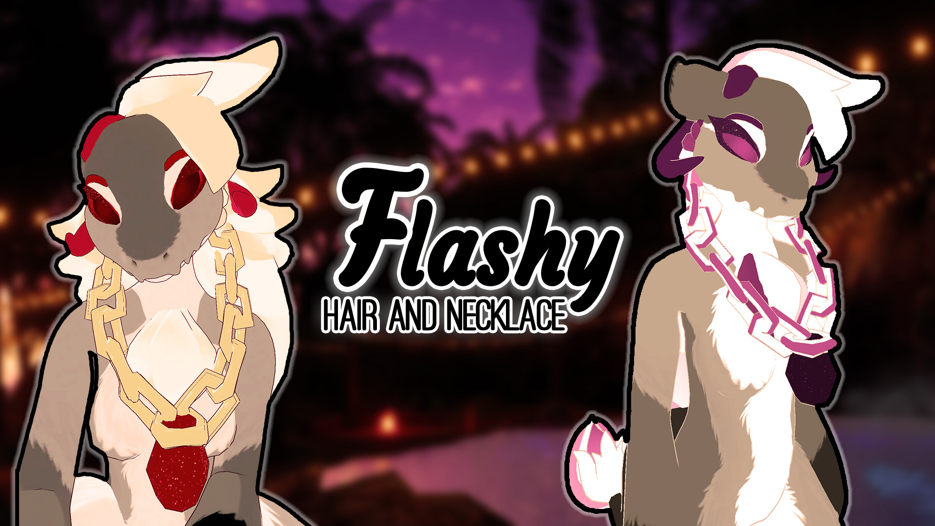 VRChat Flashy Hair & Necklace Set