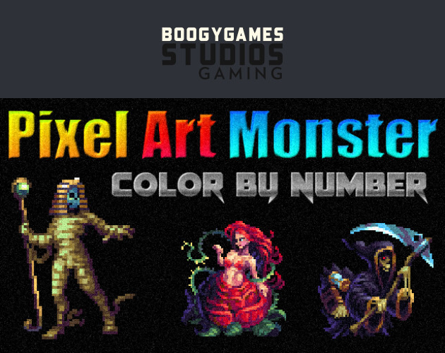 Pixel Art Monster - Color by Number
