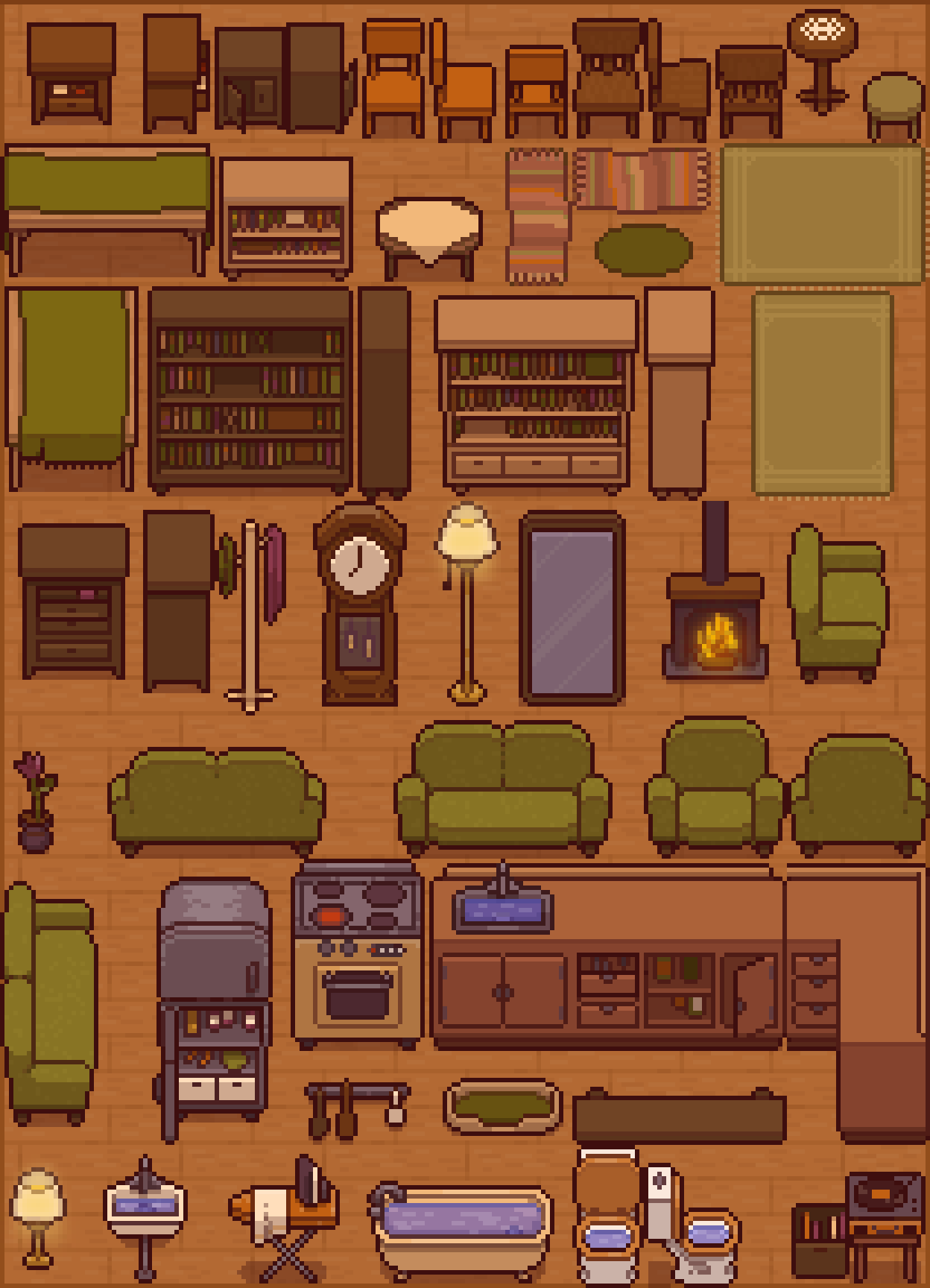Top-Down Retro Interior House | Royalty Free Pixel Art Asset Pack By  Penzilla