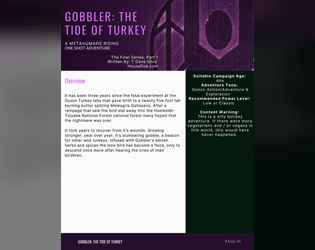 Gobbler: The Tide of Turkey - A Metahumans Rising Adventure  