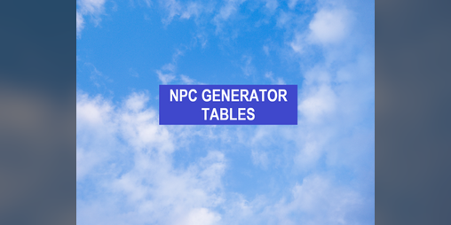 Cover image for NPC Generator Tables