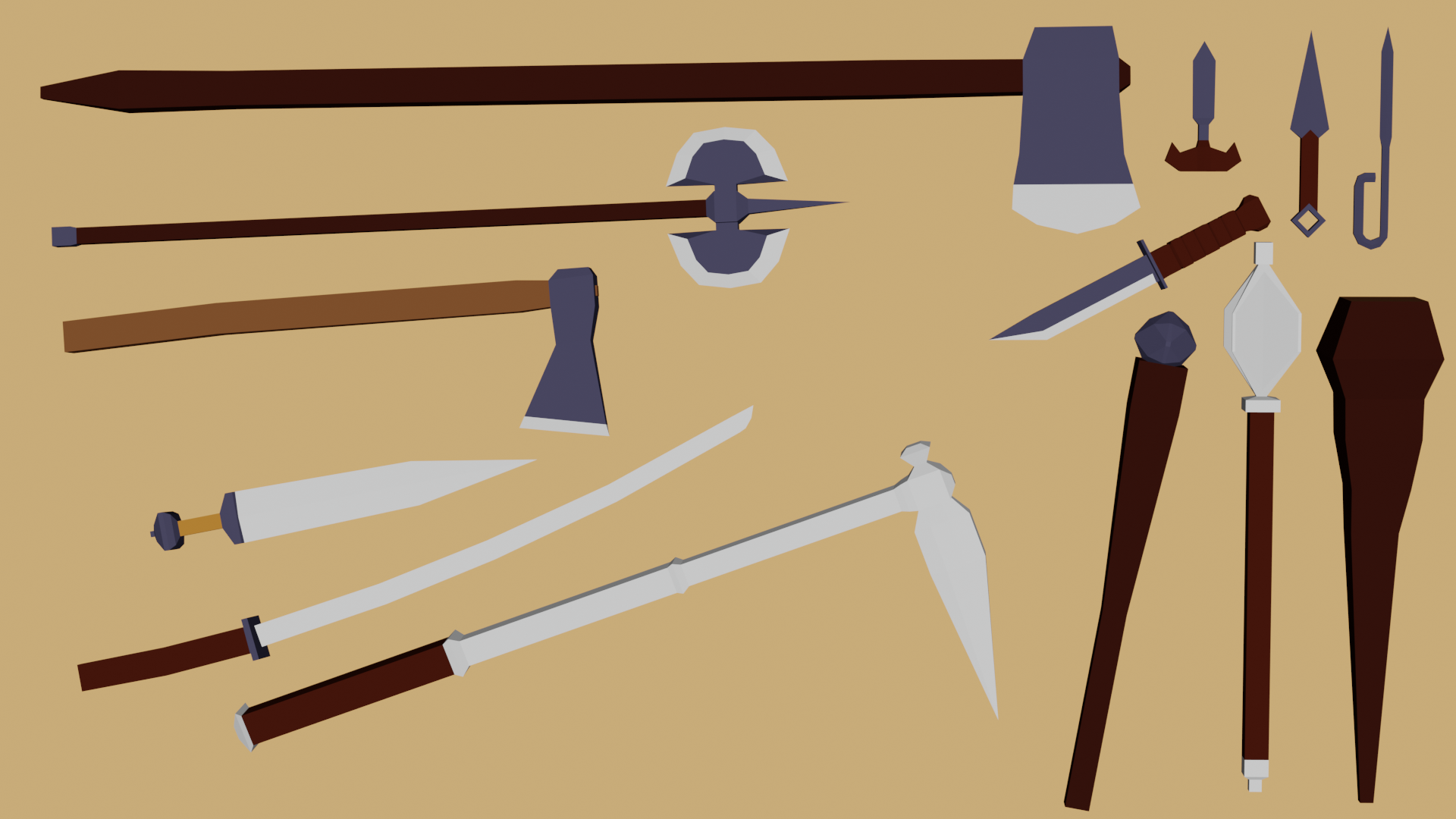 Lowpoly melee weapons