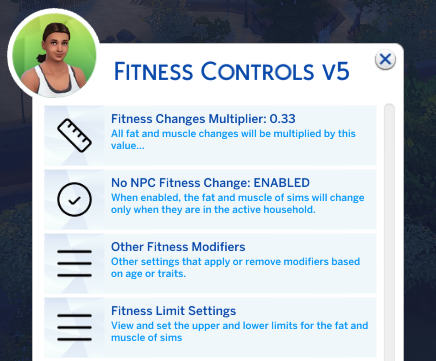 Fitness Controls For The Sims 4 By Roburky