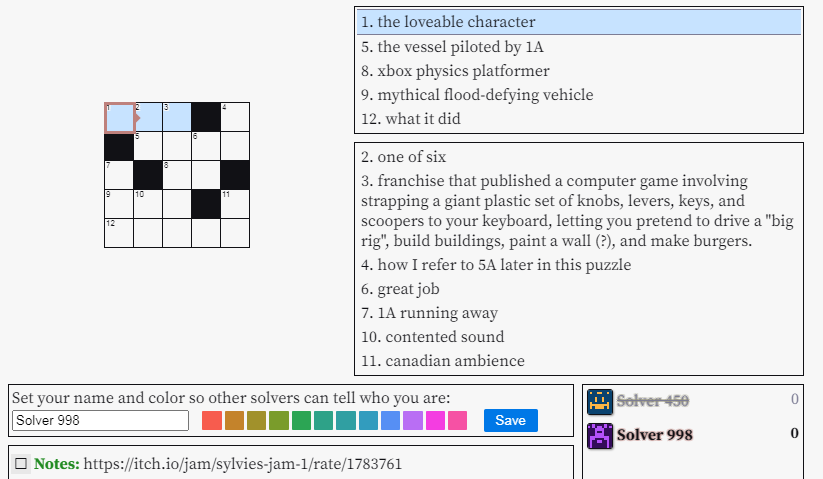 screenshot of a crossword puzzle