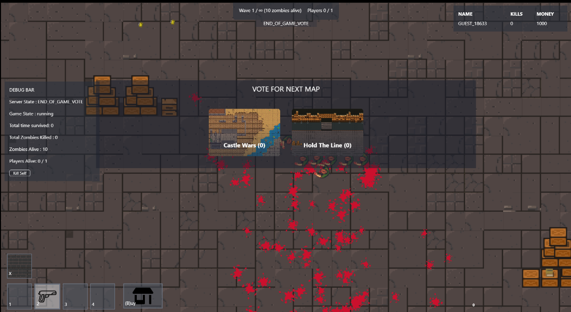 Paniic.io - browser based, multiplayer zombie survival game