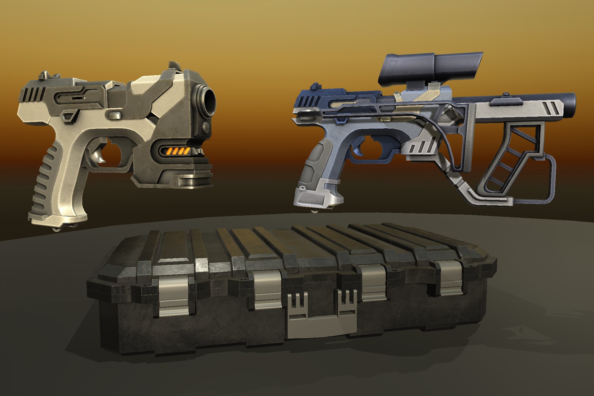 Sci-Fi Modular Gun Set and Case