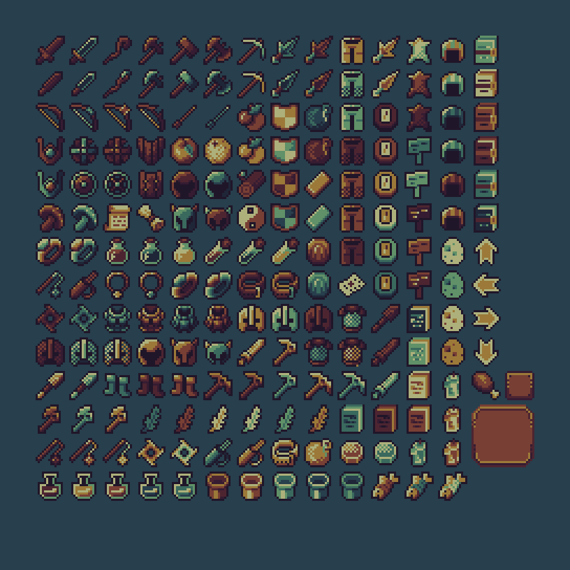 Free assets 16x16 pixel art by Olteanu version 3.0 by OLTEANU