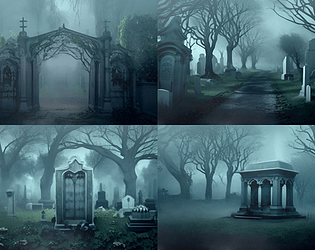 Graveyard Forest Background Pack