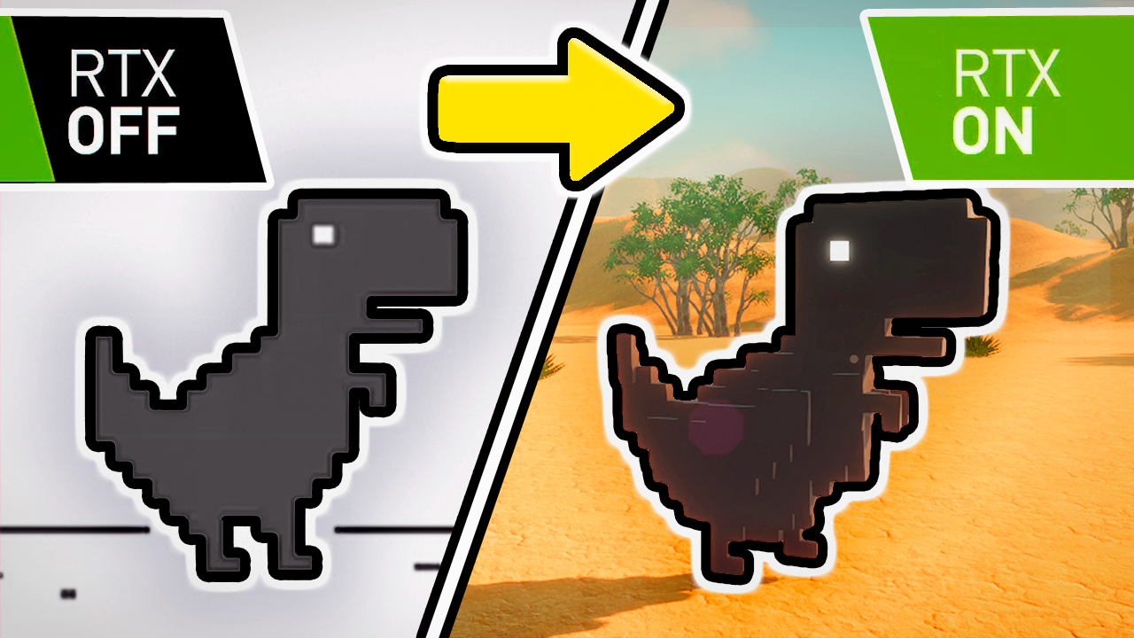 Jogo do Dino do Chrome com RTX ON #shorts 