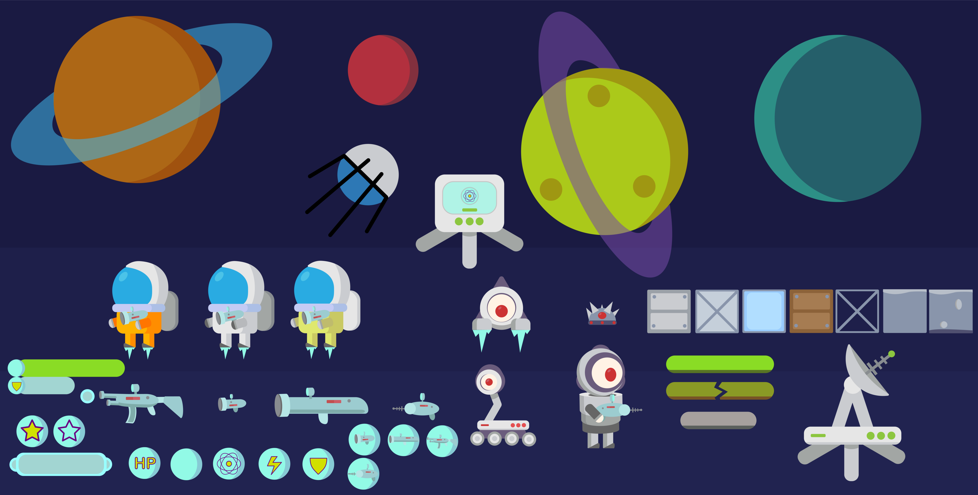 Space Theme Asset Pack Release Announcements Itch io