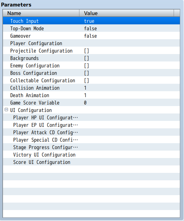 Empty plugin parameters