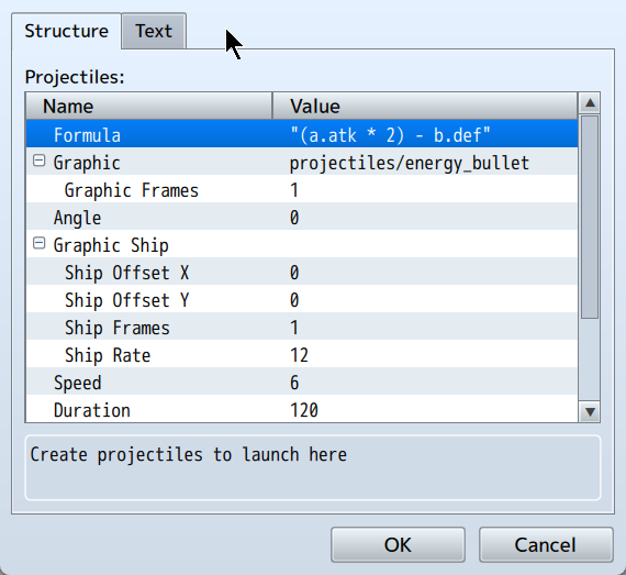 Configuring Projectiles