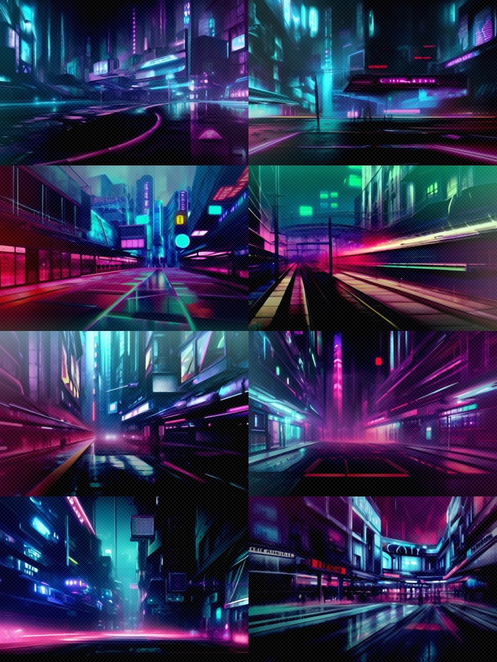 Cyberpunk backgrounds collection