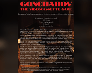 Goncharov The Videocassette Game   - Painstakingly recreated from the original. 