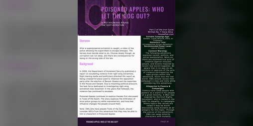Cover image for Poisoned Apples: Who Let The Dog Out? - A Metahumans Rising Adventure
