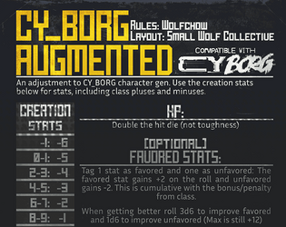 CY_BORG: AUGMENTED   - Optional creation rules for slightly more forgiving characters. 