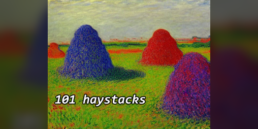 Cover image for 106 haystacks never painted by Claude Monet