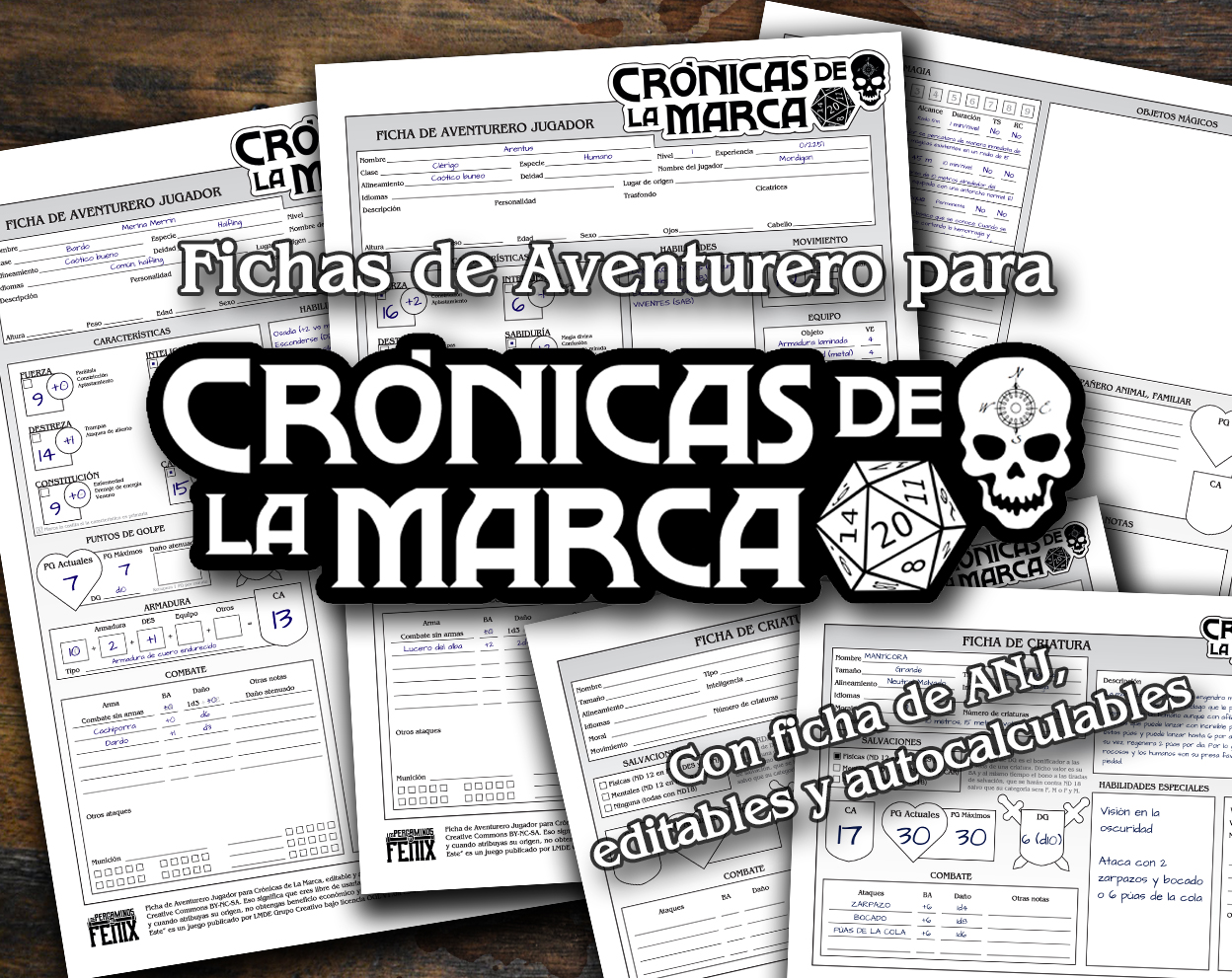 Cover image for Fichas alternativas para Crónicas de la Marca