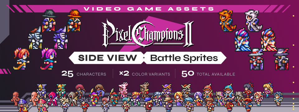 Pixel Champions II - Side View Battle Sprites