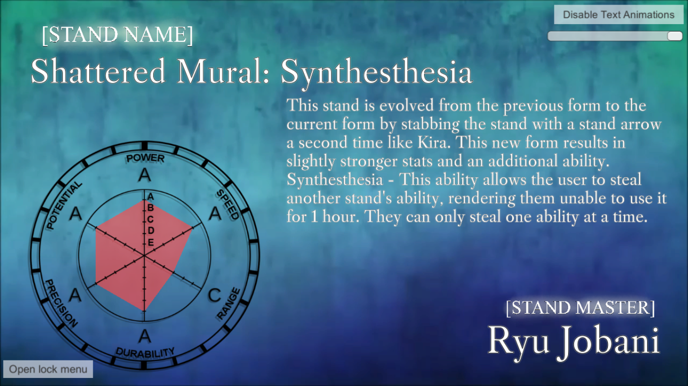Jojo Stand Stats Spin the Wheel - Random Picker