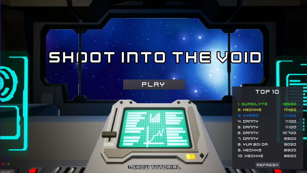 Shoot Into the Void title screen