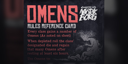 Cover image for Omens Rule Reference Card for Mork Borg