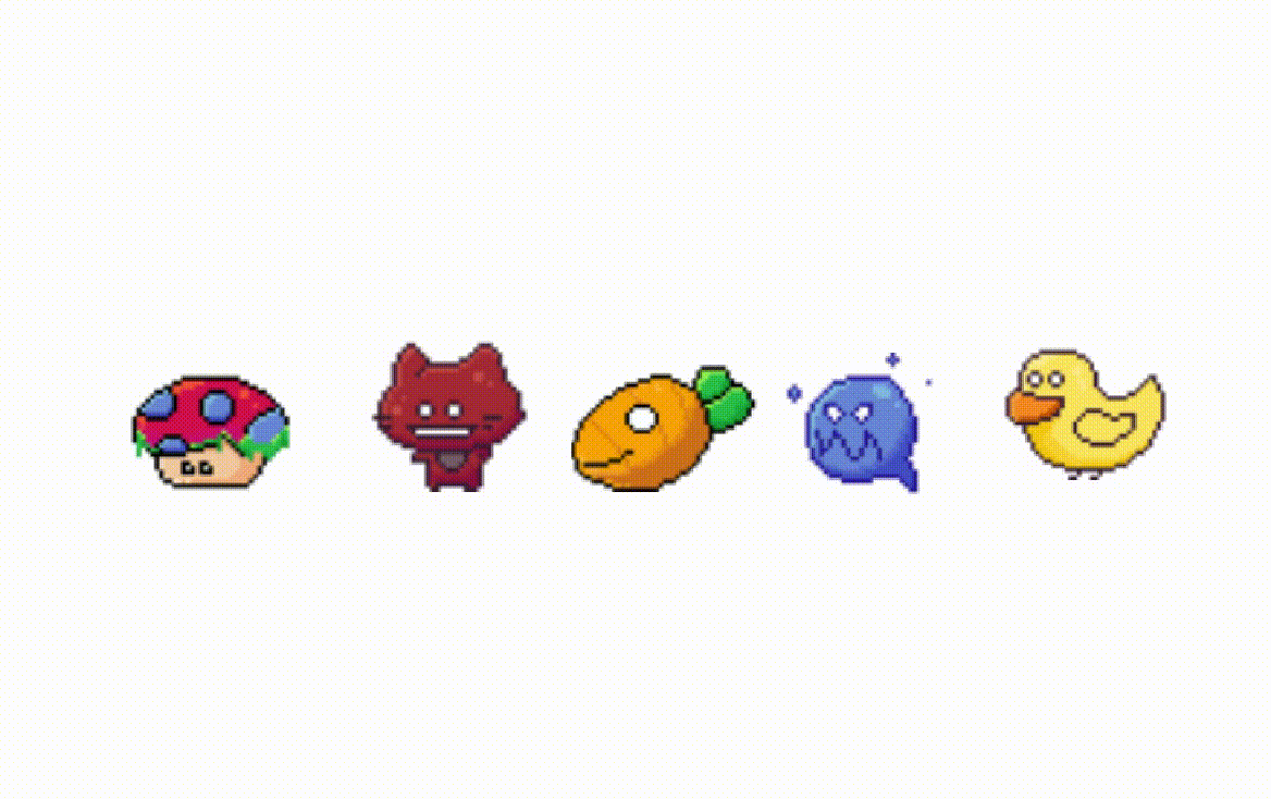 Pixel Monsters and Walk animation - Set1
