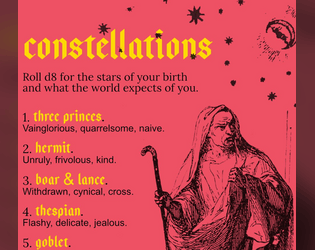constellations   - A table of star-signs and social expectations for dark-fantasy rpgs 