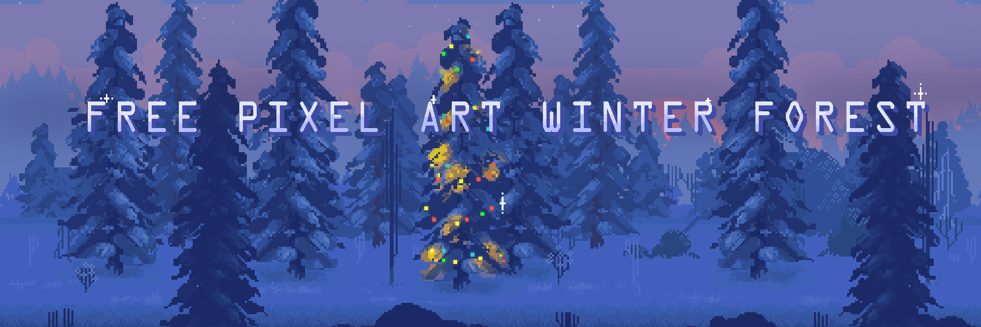 Free Pixel Art Winter Forest