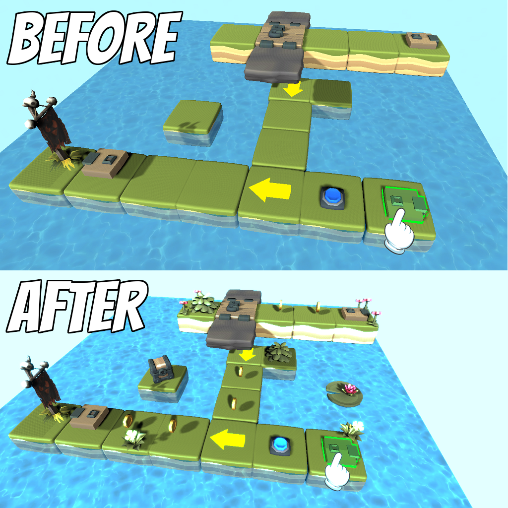 Before vs After - First Tutorial Level