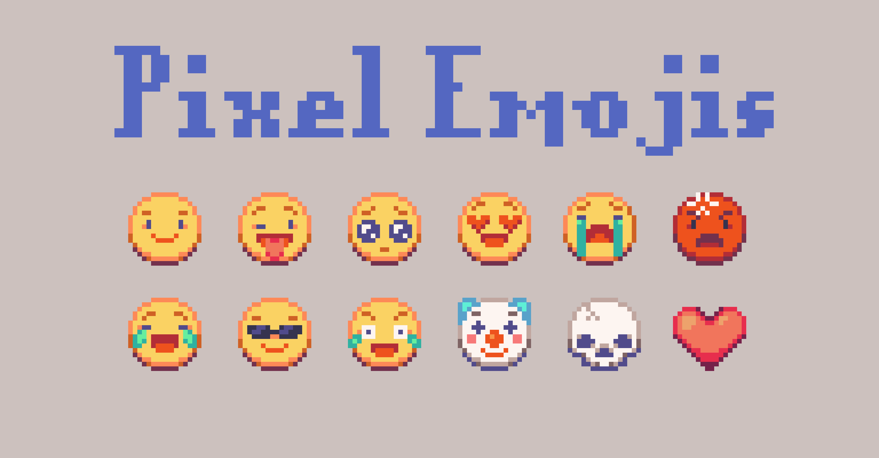 Pixel Art Emojis by Kerrie Lake