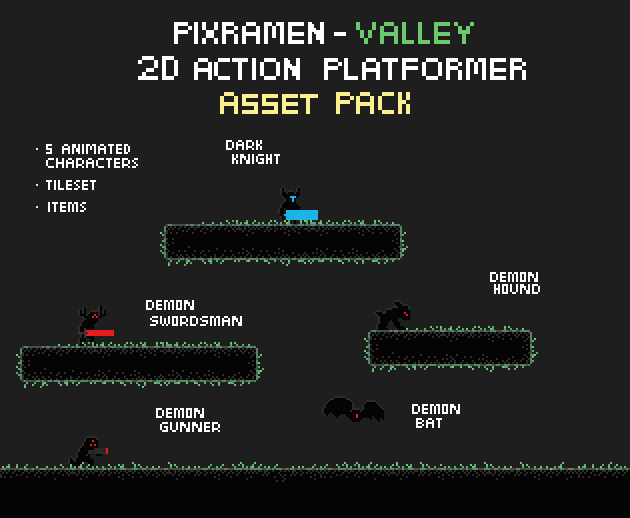 Pixramen - Valley 2D Action Platformer Asset Pack
