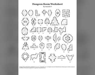 Dungeon Room Worksheet   - d40 dungeon room shapes 