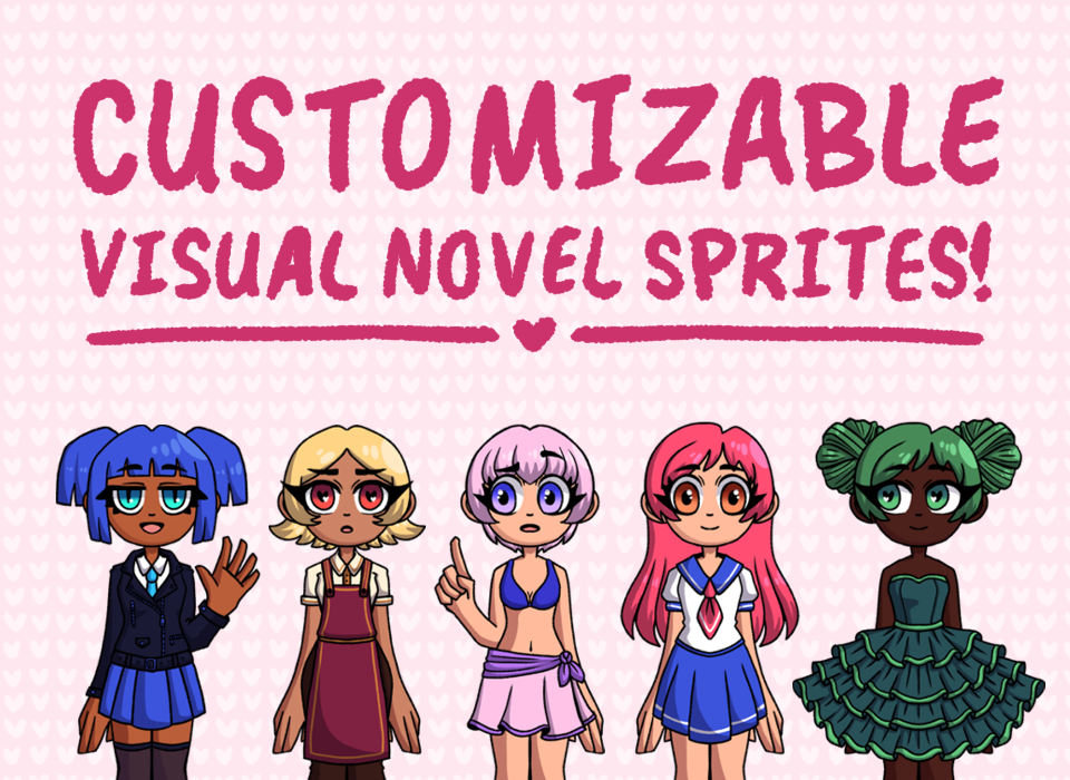 Customizable Visual Novel Girl Sprite (Basics Pack)