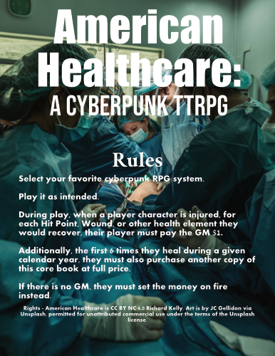 Cover image for American Healthcare A Cyberpunk TTRPG