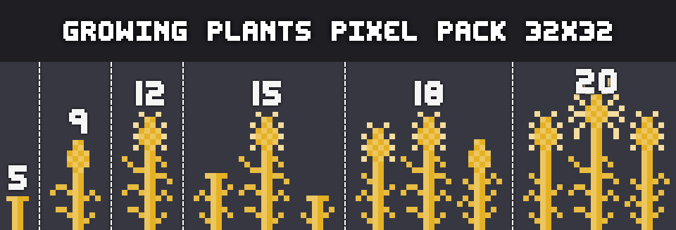 Growing Plants - Pixel Pack 32x32