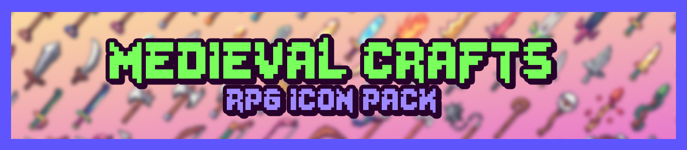Medieval Crafts RPG Icon Pack 32x32 (250+ icons)