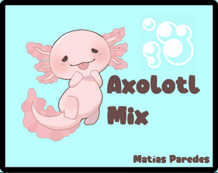 Axolotl Mix   - 18 cards boardgame about Axolotls in their aquariums for 2 players 