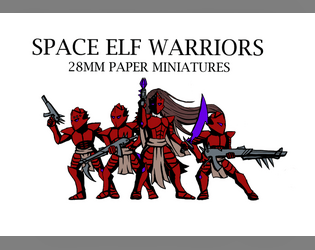 Space Elf Warriors - Paper Minis  