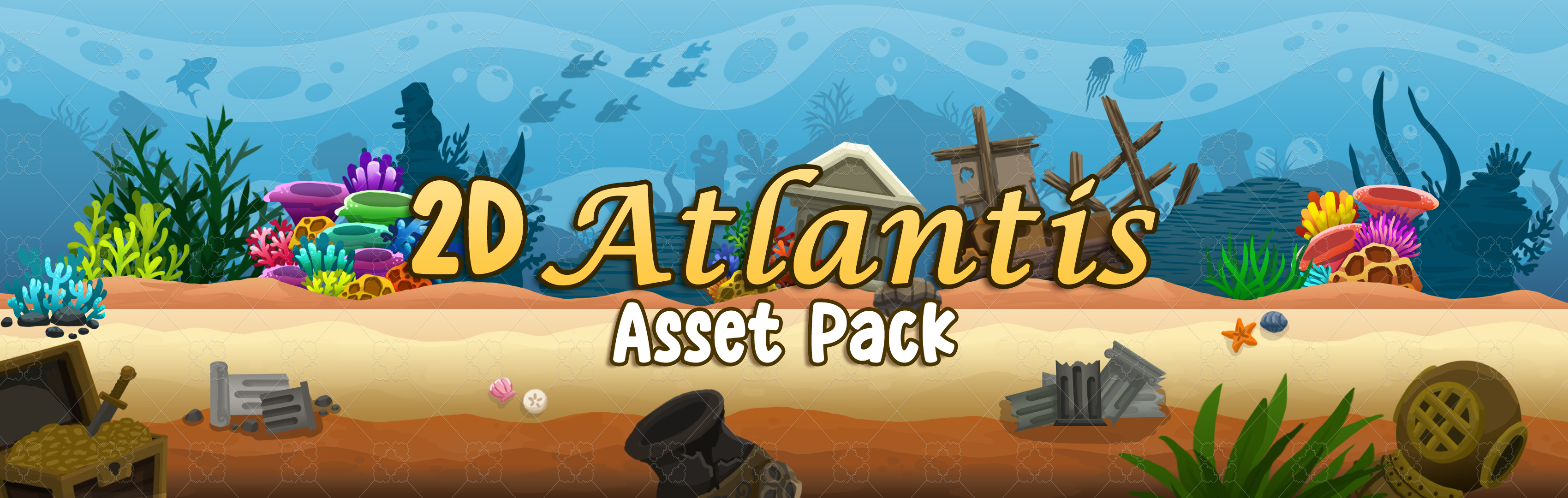 2D Atlantis Level Asset Pack