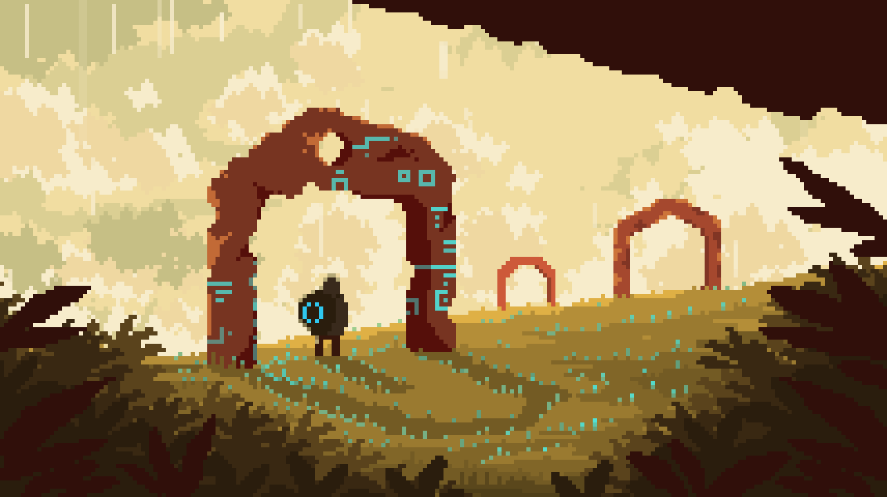 Pixel Art Tutorial - Sci-fi landscape with Animated Rain
