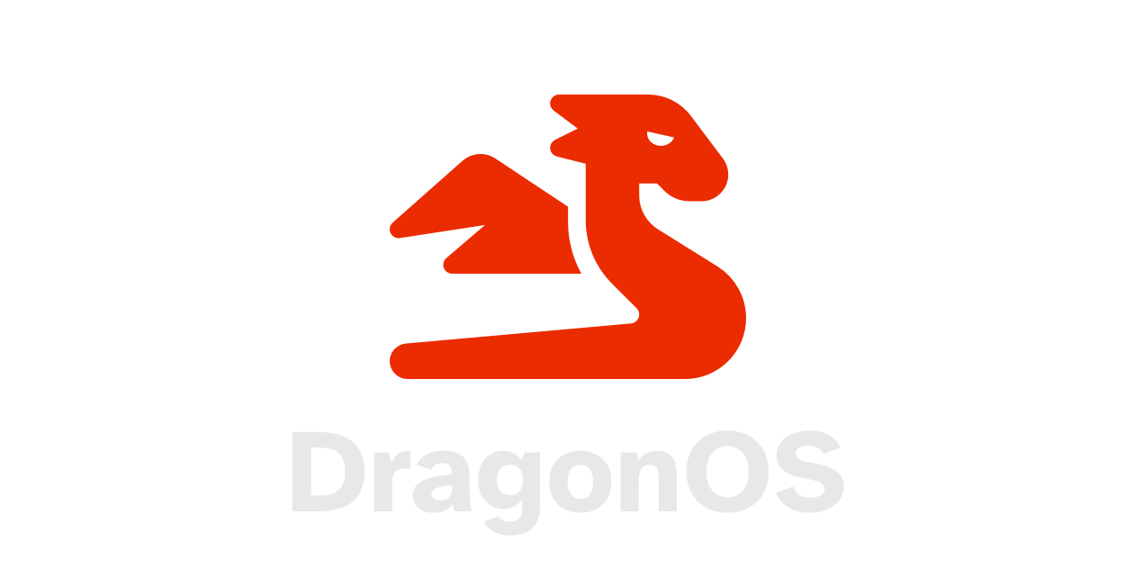 Red dragon icon above white text that reads 'DragonOS'