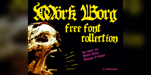 Cover image for Free Font collection for Mork Borg